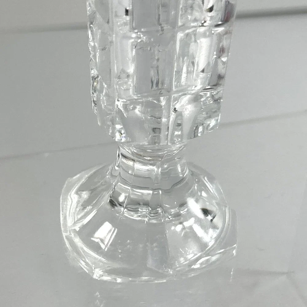 Vintage Lead Crystal D'Arques Cheverny France Square Clear Bud Vase Paneled 6.5